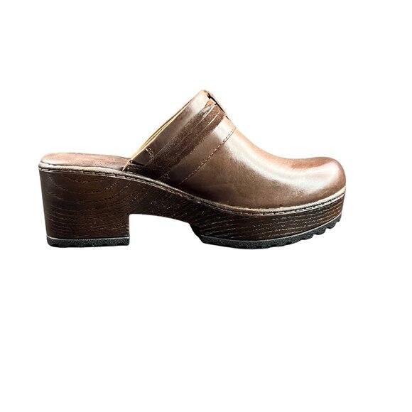 B.O.C. Womens Brown Leather Block Heel Platform Mule Clogs Shoes US sz 8 EUC - Picture 5 of 12